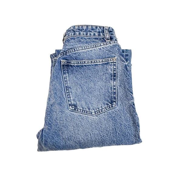 Zara Straight Leg Ripped Distressed Wide Leg Denim Jeans Size 4 - Picture 1 of 6